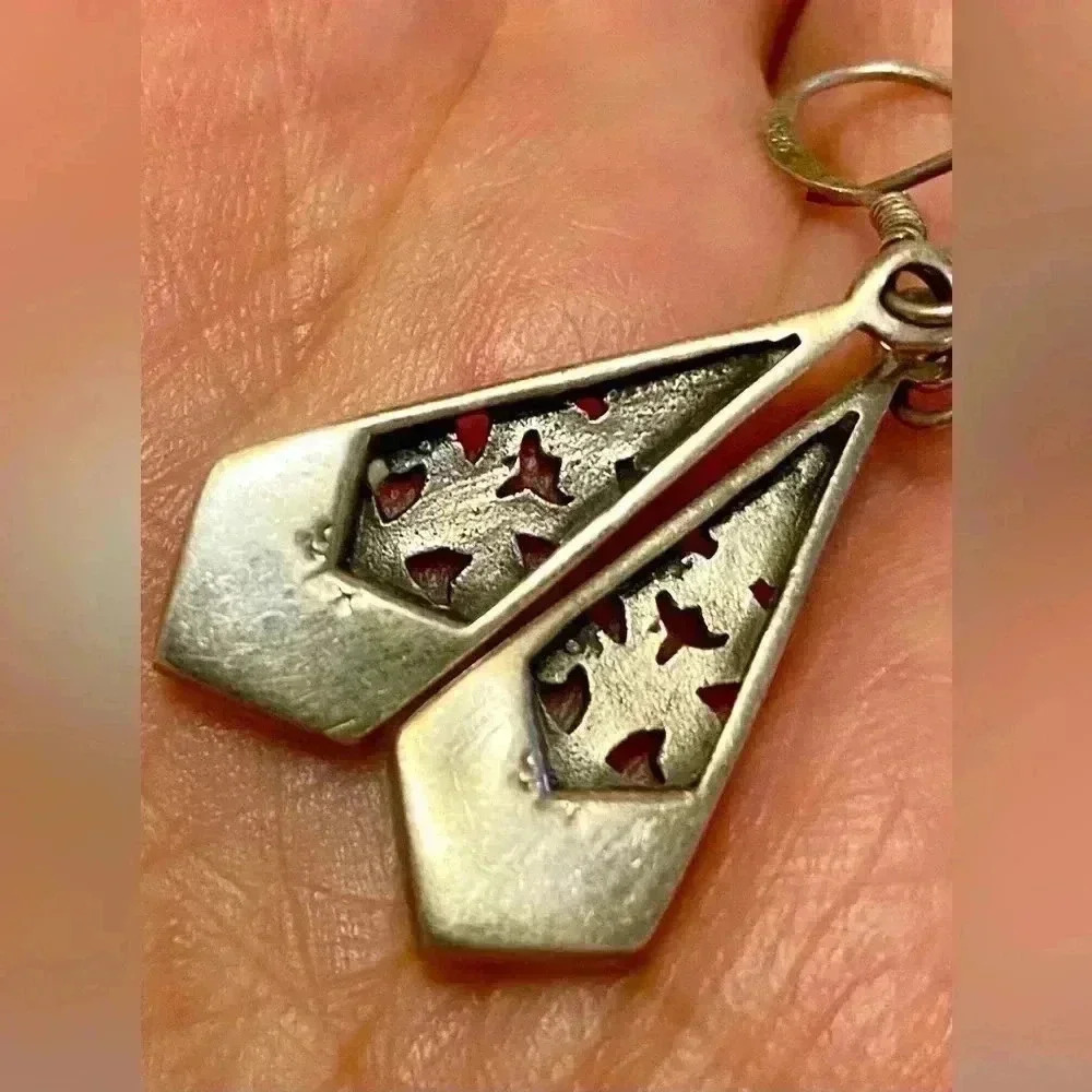 ✨Sterling  silver earrings with mother of pearl ✨ - Picture 3 of 7